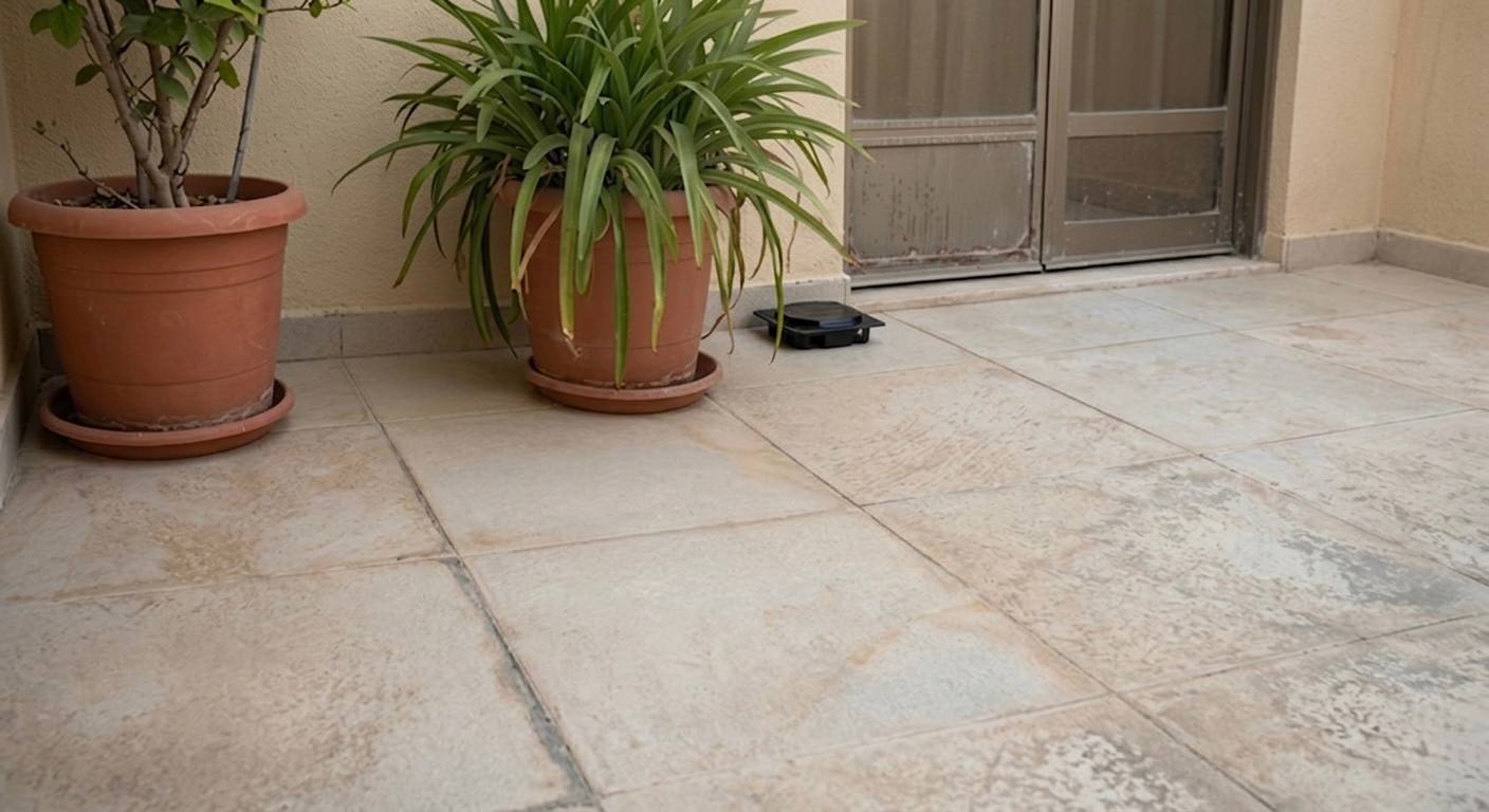 بلاط نظيف بعد مكافحة النمل